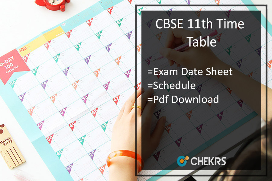 CBSE 11th Time Table 2024 cbse.nic.in XI Date Sheet/ Exam Schedule