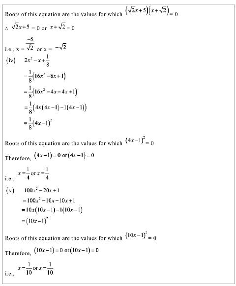 NCERT Solutions Class 10 Maths Chapter 4 - Quadratic Equations | Pdf ...