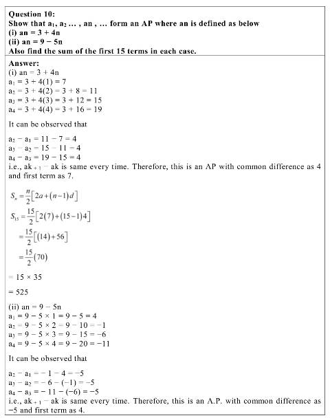 Ncert Solutions Class 10 Maths Chapter 5 Arithmetic Progressions Pdf Available