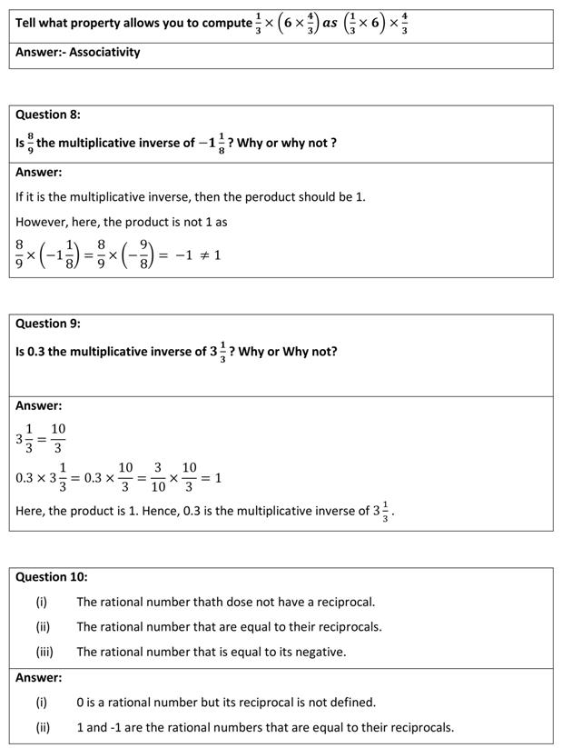 class 8 maths chapter 1 assignment with answers