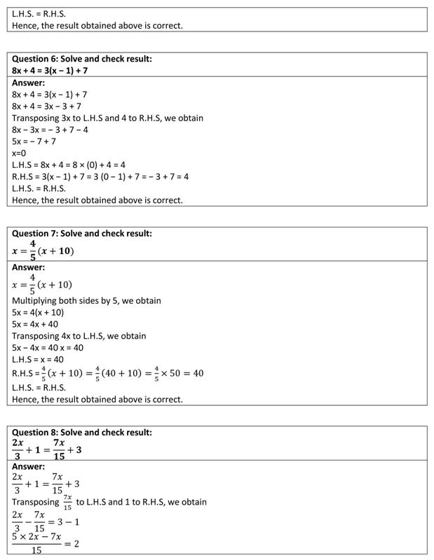 NCERT Solutions for Class 8 Maths Chapter 2 - Exercise 2.3 (Linear ...