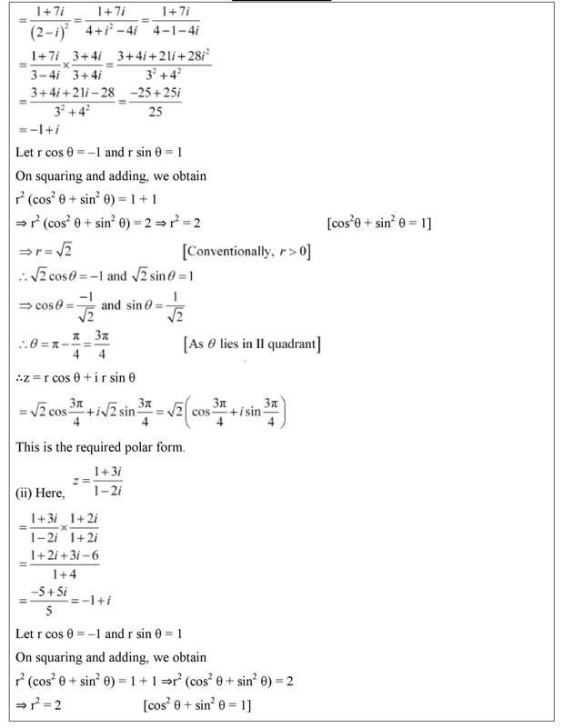 complex numbers and quadratic equations class 11 exercise 5.1