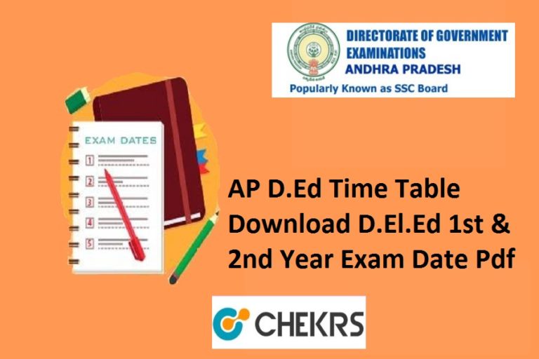 AP D.Ed Time Table 2024 www.bse.ap.gov.in D.El.Ed 1st & 2nd Year Exam Date