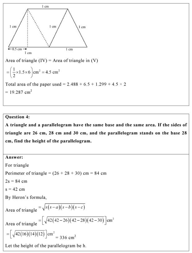 NCERT Solutions For Class 9 Maths Chapter 12 - Exercise 12.2 (Heron’s ...