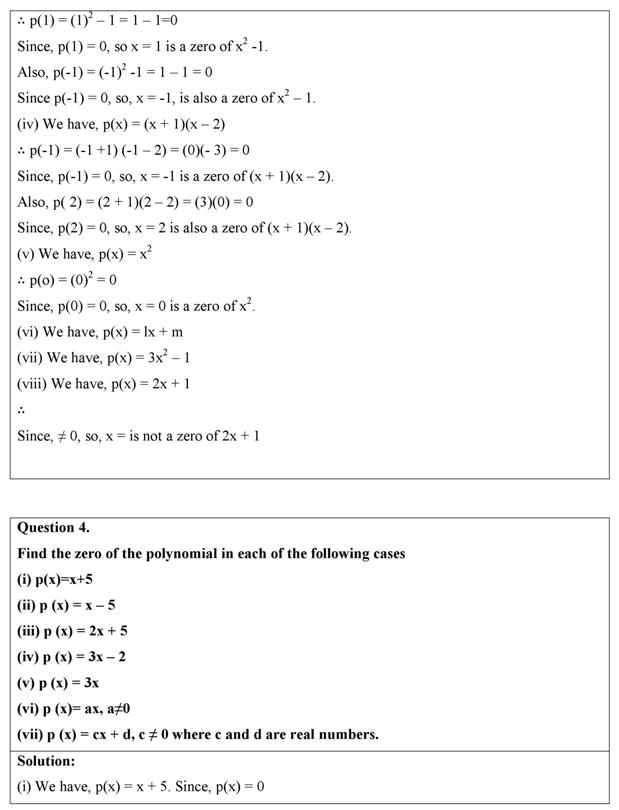 NCERT Solutions Class 9 Maths Chapter 2 - Ex 2.2 (Polynomials) Pdf Download