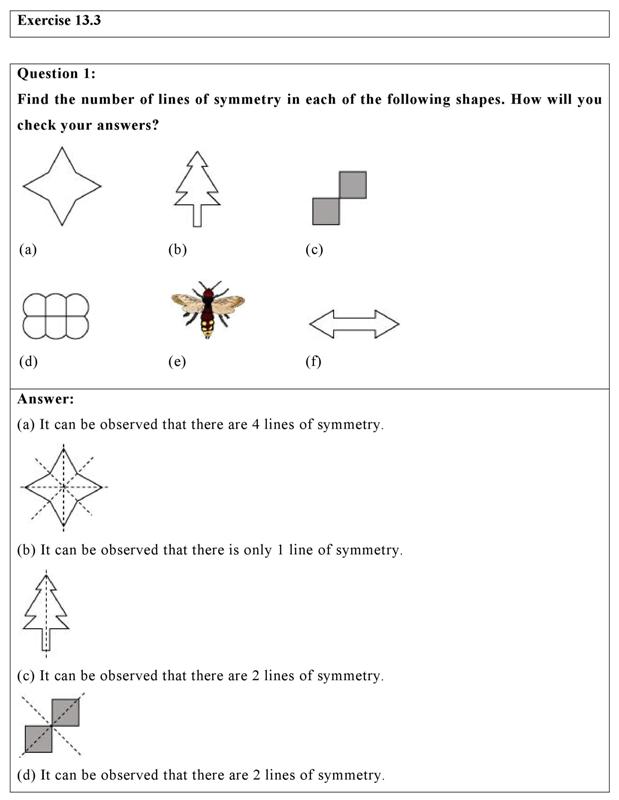 NCERT Solutions Class 6 Maths Chapter Chapter 13 - Symmetry Ex 13.3 ...