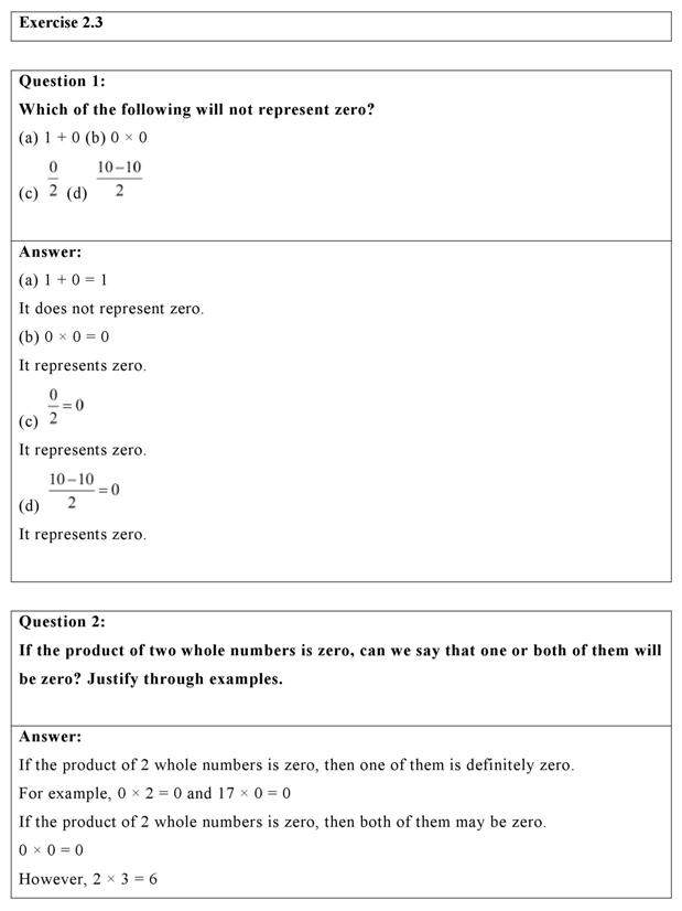 NCERT Solutions For Class 6 Maths Chapter 2 Whole Numbers Exercise 2 