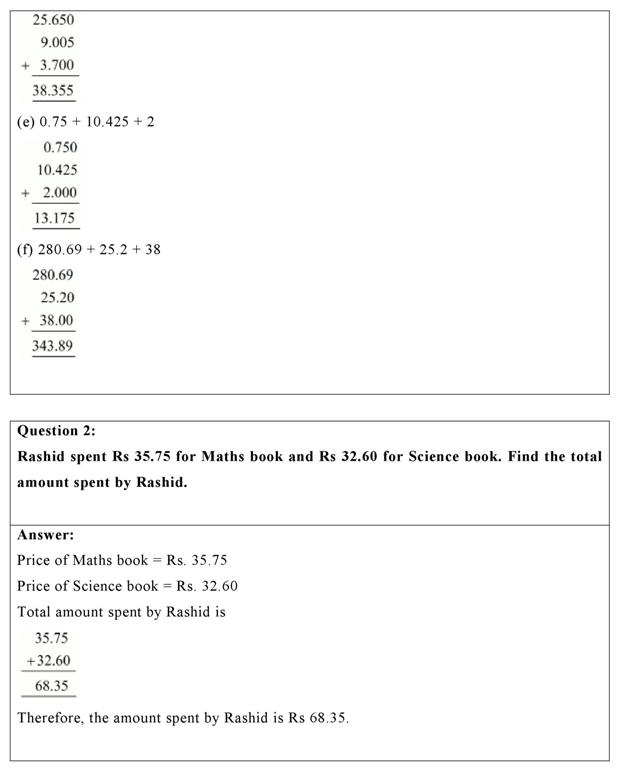 NCERT Solutions For Class 6 Maths Chapter 8 - Decimals Exercise 8.5 ...