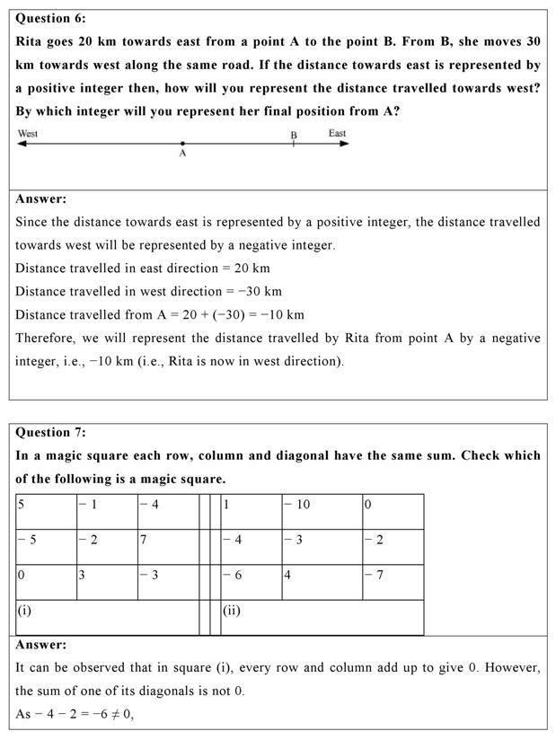 NCERT Solutions for Class 7 Maths Chapter 1 - Exercise 1.1 (Integers)