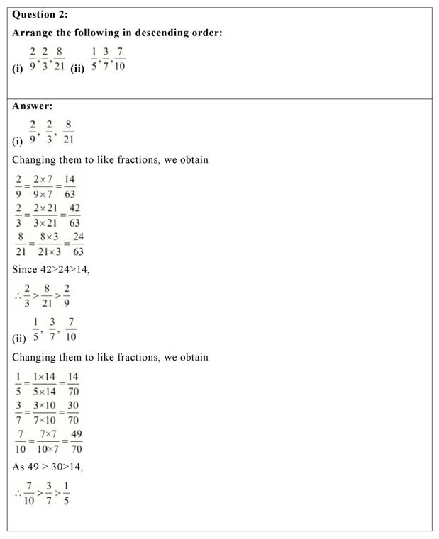 NCERT Solutions for Class 7 Maths Chapter 2 - Exercise 2.1 (Fractions ...