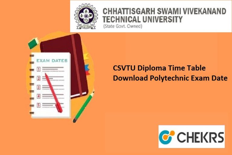 CSVTU Diploma Time Table 2024 April Polytechnic 2nd 4th 6th Sem Exam Date