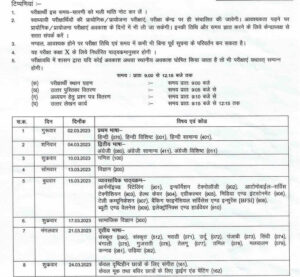 CGBSE 10th Time Table 2024 ~ CG Board High School Exam Date Sheet