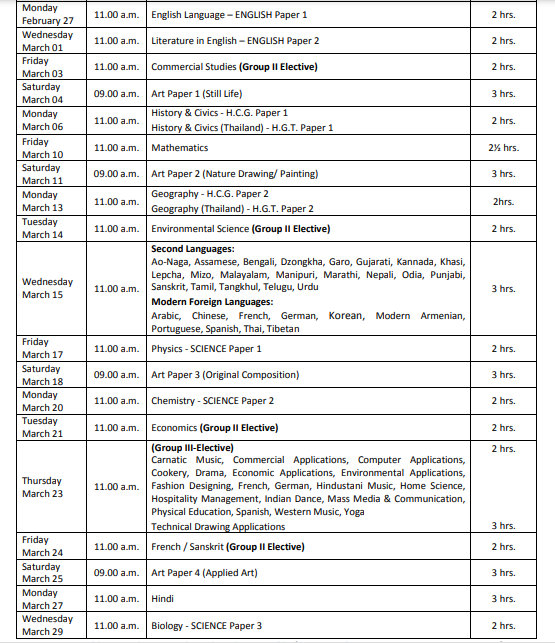 ICSE 10th Time Table 2024 (When It Will Be Released) 10th