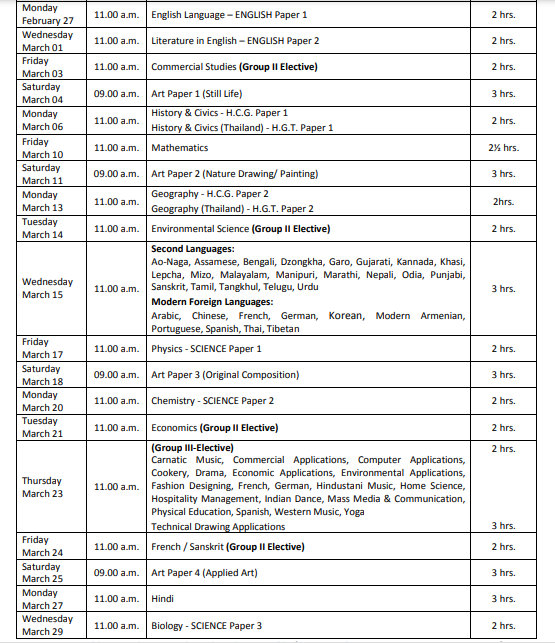 Board Exam Time Table 2024 Icse Image To U   Icse 10th Date Sheet 2024 